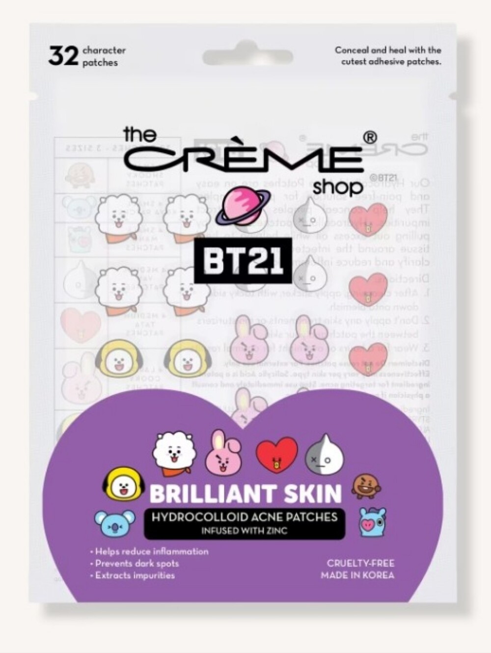 The Crème Shop BT21 Brilliant Skin Hydrocolloid Acne Patches